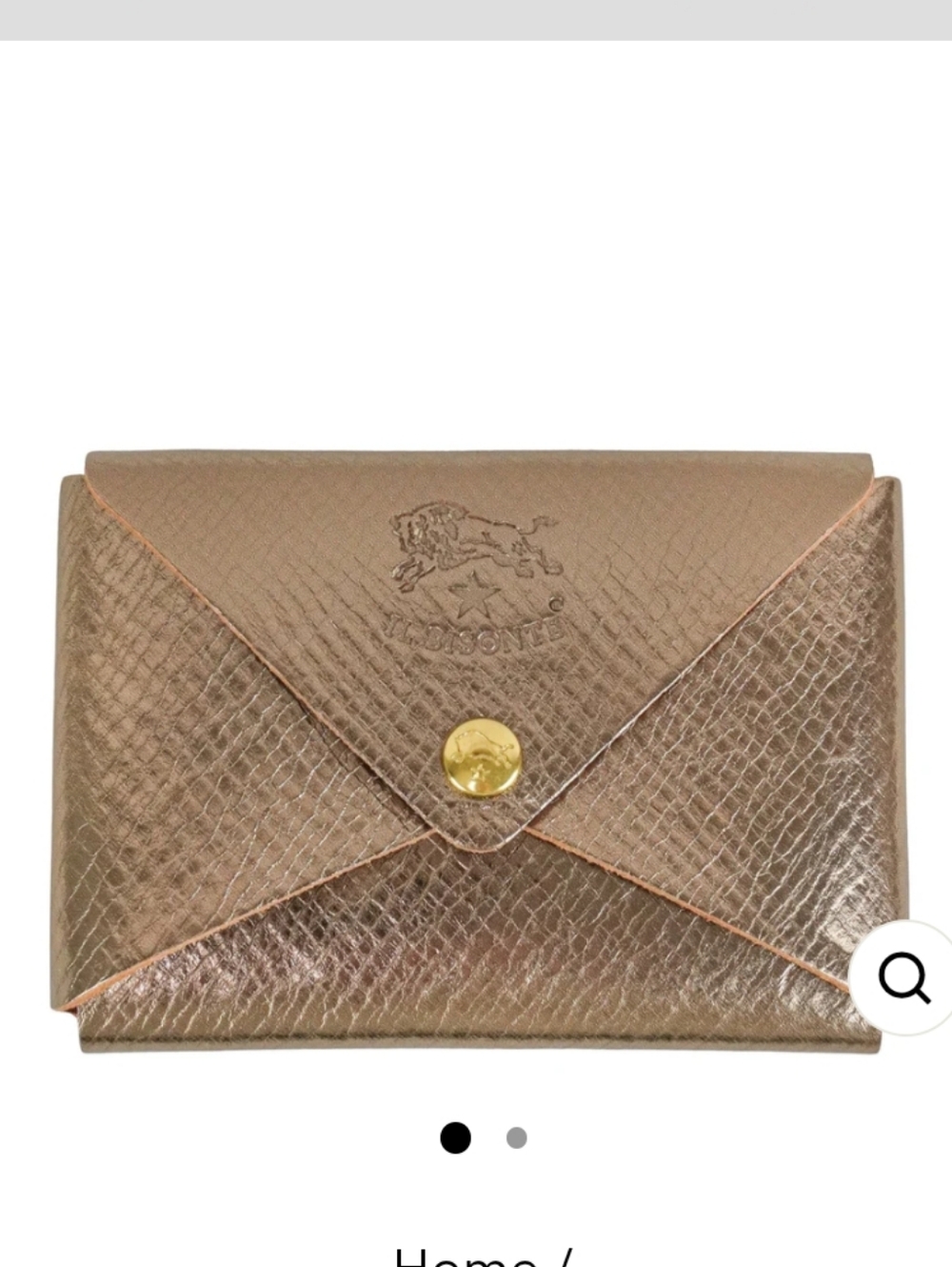 New Il Bisconti Metallic Bronze Leather Envelope Clutch